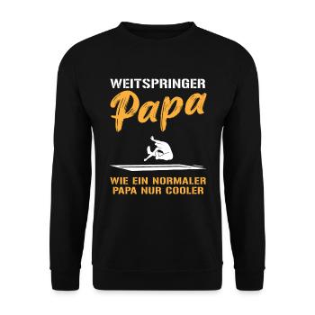 Coolster Weitsprung Papa Ever Geschenk - Unisex Pullover - Schwarz - Vorne - Alina (178cm) & Michal (187cm)