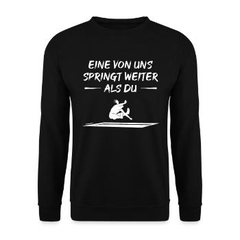 Cadeau gagnant du défi de saut en longueur - Sweat-shirt Unisexe - noir - Devant - Alina (178cm) & Michal (187cm)