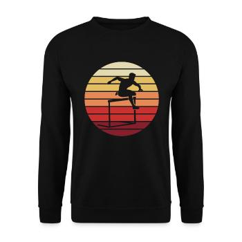 Coucher de soleil Course d’obstacles Sports cadeau - Sweat-shirt Unisexe - noir - Devant - Alina (178cm) & Michal (187cm)