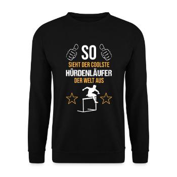 Weltbester Hürdenläufer Coolness Pur - Geschenk - Unisex Pullover - Schwarz - Vorne - Alina (178cm) & Michal (187cm)