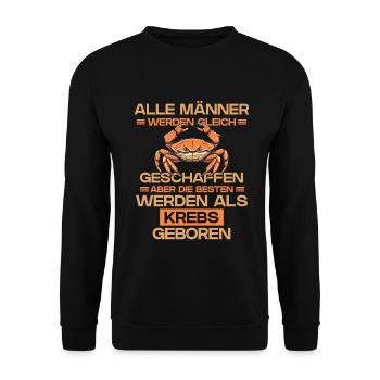 Sternzeichen Krebs - Unisex Pullover - Schwarz - Vorne - Alina (178cm) & Michal (187cm)