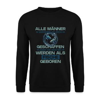 Sternzeichen Fische - Unisex Pullover - Schwarz - Vorne - Alina (178cm) & Michal (187cm)