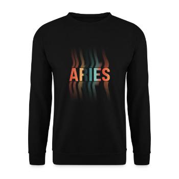 Aries Widder Sternzeichen - Unisex Pullover - Schwarz - Vorne - Alina (178cm) & Michal (187cm)