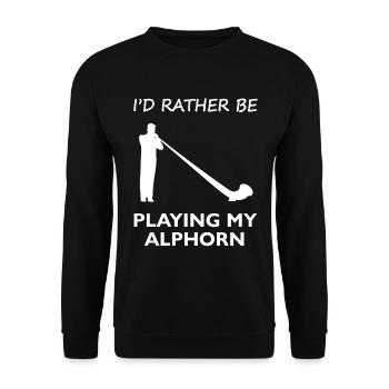 Cadeau pour les amateurs de cor des Alpes - préfèrent jouer - Sweat-shirt Unisexe - noir - Devant - Alina (178cm) & Michal (187cm)