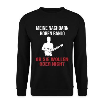 Sons de banjo - cadeau pour les voisins - Sweat-shirt Unisexe - noir - Devant - Alina (178cm) & Michal (187cm)
