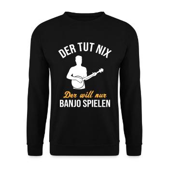 Banjo Fun - cadeau pour musicien - Sweat-shirt Unisexe - noir - Devant - Alina (178cm) & Michal (187cm)