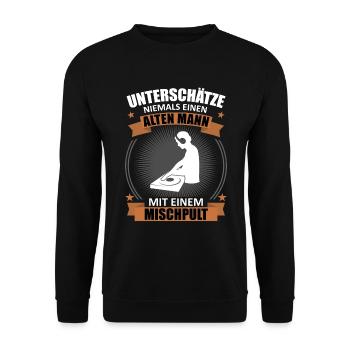 Alt DJ with Mixer Legend Shirt - Gift - Unisex Sweatshirt - black - Front - Alina (178cm) & Michal (187cm)