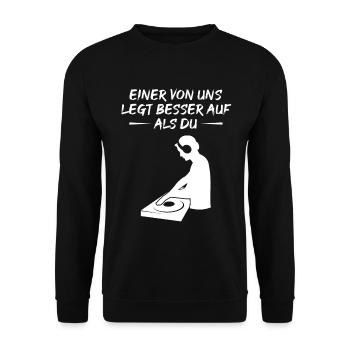 DJing meilleur que vous DJ Battle - Sweat-shirt Unisexe - noir - Devant - Alina (178cm) & Michal (187cm)