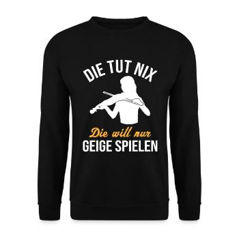 Carefree Violinist Music Joy Gift - Unisex Sweatshirt - black - Front - Alina (178cm) & Michal (187cm)