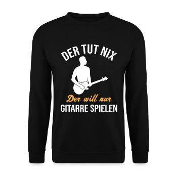 Quiet Guitar Player Gift Shirt - Unisex Sweatshirt - black - Front - Alina (178cm) & Michal (187cm)