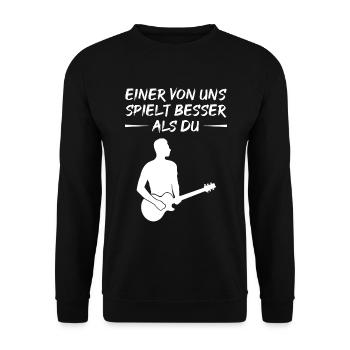 Better Guitarist - Top Cadeau Chemise - Sweat-shirt Unisexe - noir - Devant - Alina (178cm) & Michal (187cm)