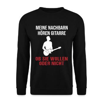 Neighbor Guitar Sound Gift Shirt - Unisex Sweatshirt - black - Front - Alina (178cm) & Michal (187cm)