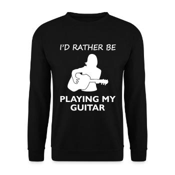 Rather Guitar Playing - Gift Choice - Unisex Sweatshirt - black - Front - Alina (178cm) & Michal (187cm)