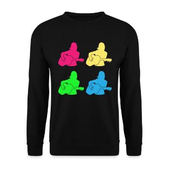 Colorful Female Guitarists Gift Ensemble - Unisex Sweatshirt - black - Front - Alina (178cm) & Michal (187cm)