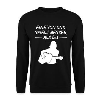 Meilleur défi de jeu de guitare - Sweat-shirt Unisexe - noir - Devant - Alina (178cm) & Michal (187cm)