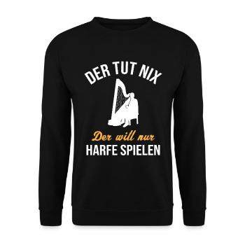 Le son inoffensif de la harpe inspire les musiciens - Sweat-shirt Unisexe - noir - Devant - Alina (178cm) & Michal (187cm)