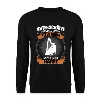 Harpe sagesse âge puissance cadeau - Sweat-shirt Unisexe - noir - Devant - Alina (178cm) & Michal (187cm)