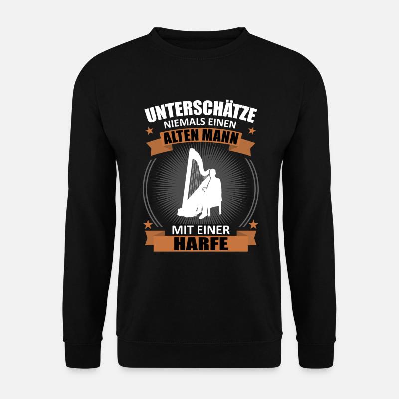Harpe sagesse âge puissance cadeau - Sweat-shirt Unisexe - noir