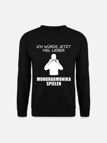 Longing Harmonica Player Shirt - Unisex Sweatshirt - black