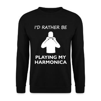 Longing Harmonica Player Chemise - Sweat-shirt Unisexe - noir - Devant - Alina (178cm) & Michal (187cm)