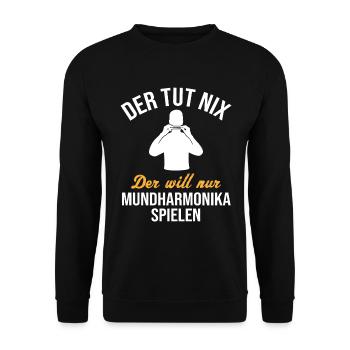 Peaceful Music Love Harmonica - Unisex Sweatshirt - black - Front - Alina (178cm) & Michal (187cm)