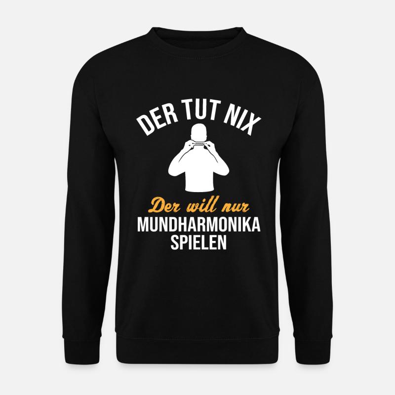 Peaceful Music Love Harmonica - Unisex Sweatshirt - black