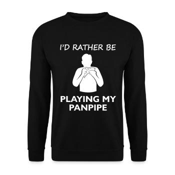 Préférez la flûte de Pan à la vie de tous les jours - cadeau - Sweat-shirt Unisexe - noir - Devant - Alina (178cm) & Michal (187cm)