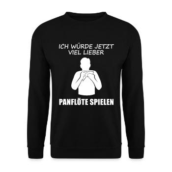 Préférez la flûte de Pan à la vie de tous les jours - cadeau - Sweat-shirt Unisexe - noir - Devant - Alina (178cm) & Michal (187cm)