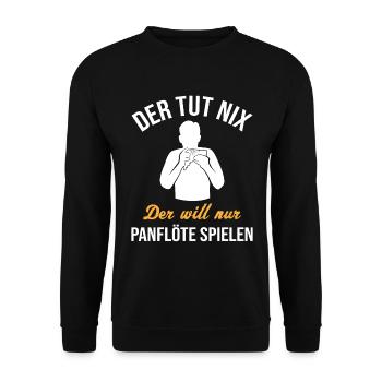 Harmless Panflute Virtuoso Fun - Unisex Sweatshirt - black - Front - Alina (178cm) & Michal (187cm)