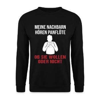 Neighbor's Favorite Panpipes Sound - Unisex Sweatshirt - black - Front - Alina (178cm) & Michal (187cm)