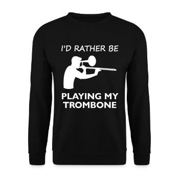 Dear Trombone Playing Musician Gift - Unisex Sweatshirt - black - Front - Alina (178cm) & Michal (187cm)