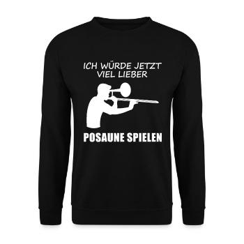 Dear Trombone Playing Musician Gift - Unisex Sweatshirt - black - Front - Alina (178cm) & Michal (187cm)