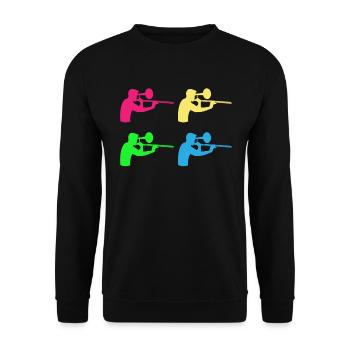 Colorful Trombonist Rhythm Art Gift - Unisex Sweatshirt - black - Front - Alina (178cm) & Michal (187cm)