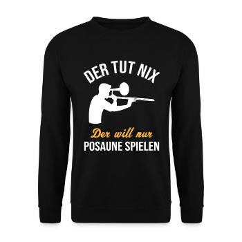 Doesn't Want To Play Trombone Gift - Unisex Sweatshirt - black - Front - Alina (178cm) & Michal (187cm)