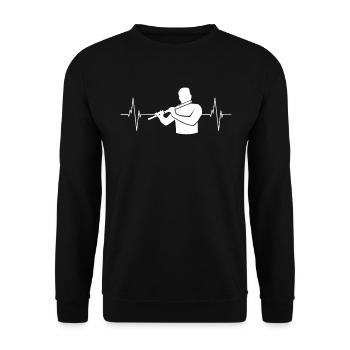Heartbeat flûte mélodie cadeau - Sweat-shirt Unisexe - noir - Devant - Alina (178cm) & Michal (187cm)