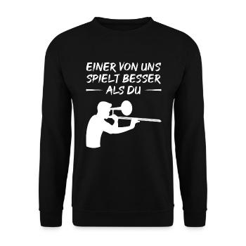 Défi tromboniste talentueux - Sweat-shirt Unisexe - noir - Devant - Alina (178cm) & Michal (187cm)