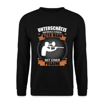 Ancien cadeau de sagesse tromboniste - Sweat-shirt Unisexe - noir - Devant - Alina (178cm) & Michal (187cm)