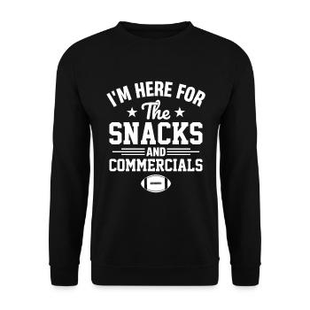 Je suis ici pour les collations et les publicités - Sweat-shirt Unisexe - noir - Devant - Alina (178cm) & Michal (187cm)