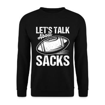 Let's Talk About Sacks - Unisex Sweatshirt - black - Front - Alina (178cm) & Michal (187cm)