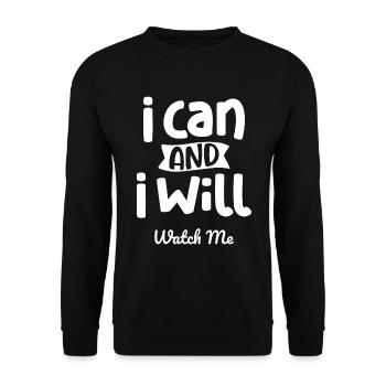 Je peux et je vais me regarder - Sweat-shirt Unisexe - noir - Devant - Alina (178cm) & Michal (187cm)