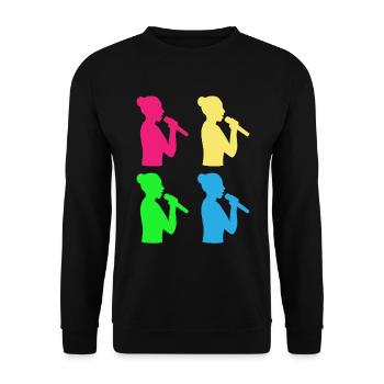 Bunte Chor Vielfalt Gesang - Geschenk - Unisex Pullover - Schwarz - Vorne - Alina (178cm) & Michal (187cm)