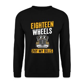 Dix-huit roues paient mes factures - Sweat-shirt Unisexe - noir - Devant - Alina (178cm) & Michal (187cm)
