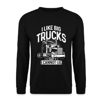 I Like Big Trucks And I Cannot Lie - Unisex Sweatshirt - black - Front - Alina (178cm) & Michal (187cm)