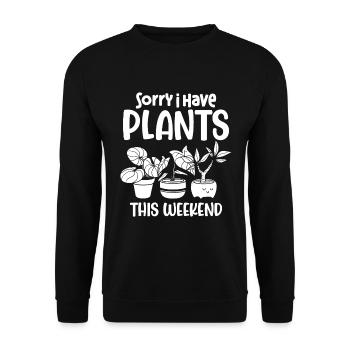 Désolé j’ai des plantes ce week-end - Sweat-shirt Unisexe - noir - Devant - Alina (178cm) & Michal (187cm)
