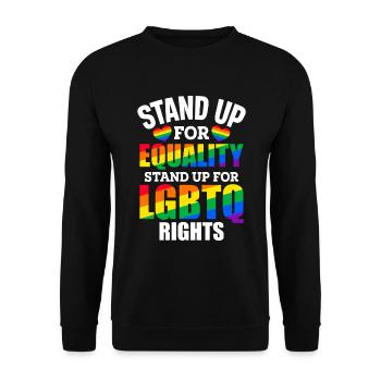 Défendez l’égalité Défendez les droits des LGBTQ. - Sweat-shirt Unisexe - noir - Devant - Alina (178cm) & Michal (187cm)