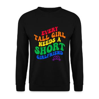 Chaque grande fille a besoin d’une petite amie courte - Sweat-shirt Unisexe - noir - Devant - Alina (178cm) & Michal (187cm)