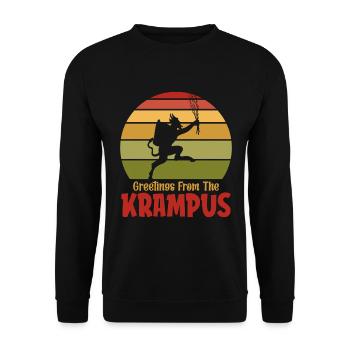 Greetings From The Krampus - Unisex Sweatshirt - black - Front - Alina (178cm) & Michal (187cm)