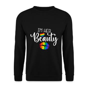 Je suis sa beauté - Sweat-shirt Unisexe - noir - Devant - Alina (178cm) & Michal (187cm)