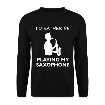 Prefer to play the saxophone – music purist - Unisex Sweatshirt - black - Front - Alina (178cm) & Michal (187cm)