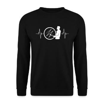 Batteur Heartbeat – Passion & Beat - Sweat-shirt Unisexe - noir - Devant - Alina (178cm) & Michal (187cm)